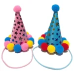 Cute Pet Birthday Caps/Bibs Design Headwear Triangle Scarf Hat Tie Collar Cat Dog Costume Pets Accessories Decoration Supplies - Image 3