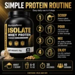 NurtureNova Isolate Whey Protein Powder 1kg, High Nutrition Fitness Drink Mix, 40 Servings, Workout & Daily Support Formula - Image 4