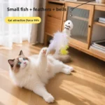 Cat Funny Cat Stick Steel Wire Long Pole Feather Cute Cat Toy Kitten Fishing Rotating Self-pleasure Relief Pet Toy - Image 4