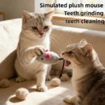 Interactive Catnip-Filled Rattle Mouse Toy for Cats Pretend Fur Design Pre-filled with Catnip for Enhanced Play Pet Game - Image 3