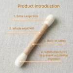 30cm Giant Q-tip Cat Toy with Catnip, Large Size Durable Cotton Felt Swab Kitten Teaser Teeth Cleaning Grinding Biting Stick - Image 3
