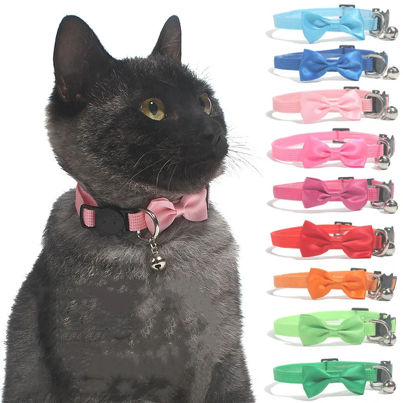 kf-S0e607c8fbbd142ccadb4e013a68816d8t Pet Collars New Pet Bow Bell Collars Cute Cat Collars Pet Supplies Multicolor Adjustable Pet Dressing Tool Pet Accessories - Image 1