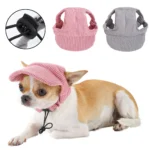 Dog Sun Hat For Small Large Dogs Cats Adjustable Pet Baseball Cap with Ear Hole Windproof Corduroy Puppy Visor Hat Pets Supplies