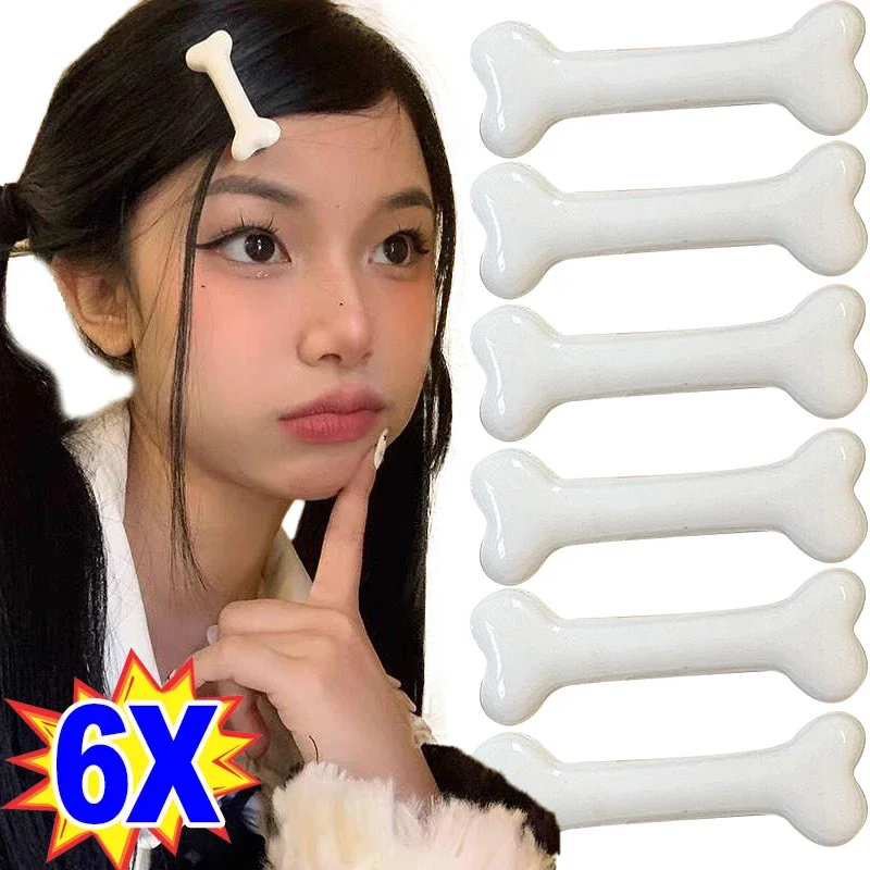 kf-S0eef795946e349b28fa31dd6f85f495bY White Bone Hair Clip Cute Cartoon Bobby Pin Girl Fashion Dog Bones Decoration Small Hairpins Barrettes Y2K Accessories Wholesale - Image 1
