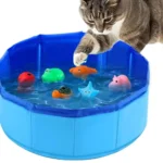 Foldable Cat Pool Toy Play Water Bath Tub for Dogs and Cats Summer Cool Pet Cleaning Basin with Turtle Starfish Octopus Design - Image 4
