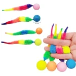 Cat interactive toys Tickle Cat Colorful bouncing ball Pet supplies Puzzle teasing indoor cat worm caterpillar elastic toy - Image 9