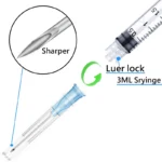 3ml Disposable Luer Lock Syringes with Needles for Vet, Industrial & Lab Use - Image 2