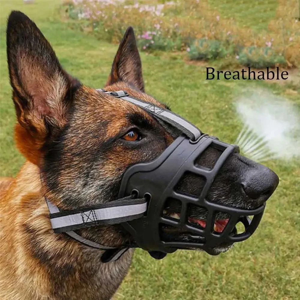 kf-S105c35a1621340779256c8af1fac1f446 Soft Silicone Pet Dog Muzzle Anti-biting Chewing Mask Breathable Basket Dog Muzzle Durable Strong Mask Muzzle pet Dog Supplies - Image 1
