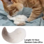 2Pcs Natural Rabbit Tail Cat Toy, Scented Plush Chew Toy For Indoor Cats Enrichment,Soft Cat And Dog Universal Toy Interactive - Image 6
