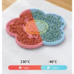 Food Grade Silicone Dog Licking Mat Cat Slow Feeder Pad Flower Shape Pet Bath Peanut Butter Lick Plate with Suction Cup - Image 2