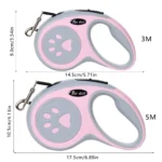 3m 5m Paw Dog Leash For Small Medium Large Dogs Outdoor Lead Walking Puppy Strong Retractable Nylon Rope Yorkies Pet Supplies - Image 6