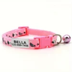 Personalized Cat Collar with Bell Buckle Customized Nametag Puppy Kitten Necklace Free Engraved name ID tag Nameplate - Image 2