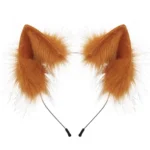 Handmade Faux Fur Animal Ears Headband Furry Cat Fox Ear Hairhoop Headwear Costume Accessory for Cosplay Masquerade - Image 6