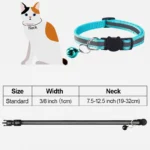 Cat Collar with Bell Cats Necklace Kitten Collar Breakaway Collar Anti-strangling Armrests for Cat Necklace Pet Strap MBO02 - Image 2