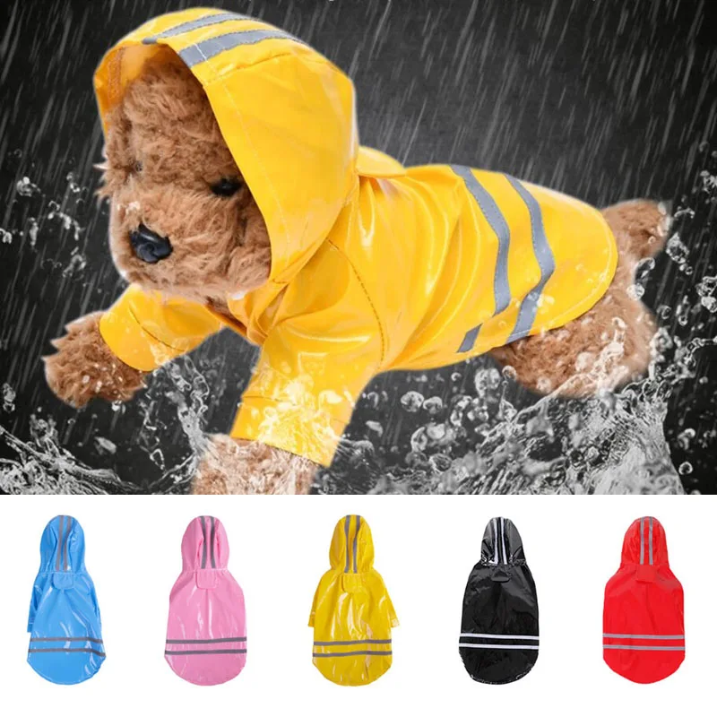 kf-S129d923d13904a969c47e59c84e04184L Dog Clothes Hooded Raincoats Reflective Strip Dogs Rain Coat Waterproof Jackets Outdoor Breathable Clothes For Puppies Raincoat - Image 1
