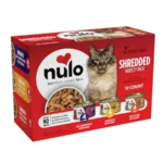 Variety Flavors Grain-Free Shredded Wet Canned Cat Food, 3 Ounce Pack of 12