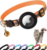 Cute Cat Collar Airtag Breakaway Reflective Kitten Collar with Bell for Apple Air Tag Holder Bell Nylon Silicone Collar for Cats - Image 6