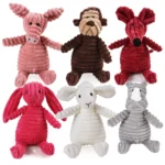 Pet Dog Molar Toy Vent Training Corduroy Monkey Pig Voice Plush Toy Dog Tooth Cleaning Supplie Dog Toys for Large Dogs