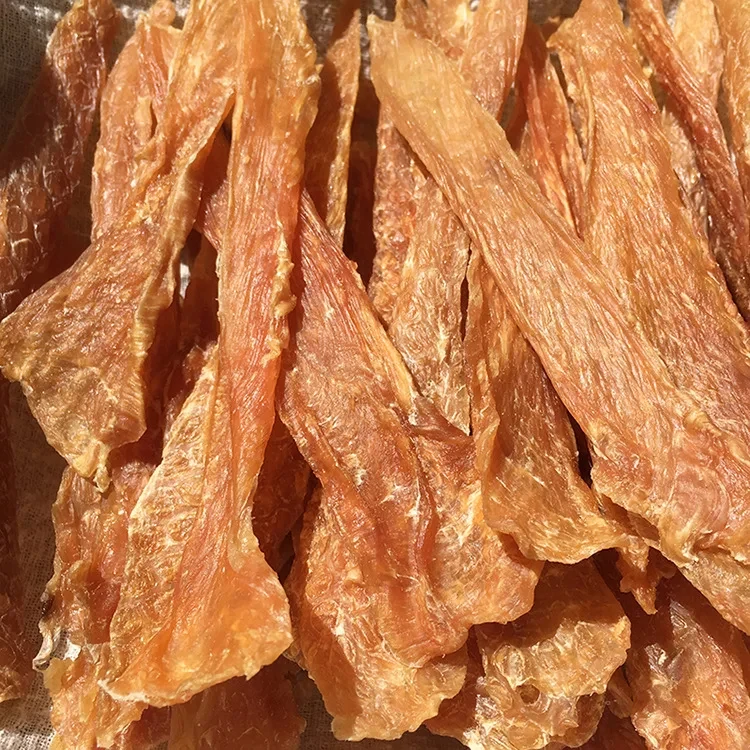 kf-S13af18cfe33348ae8166a77b536eb64a9 Pet dog snacks air-dried pure meat chicken breast jerky slices duck meat golden wool jerky strip food 200g - Image 1