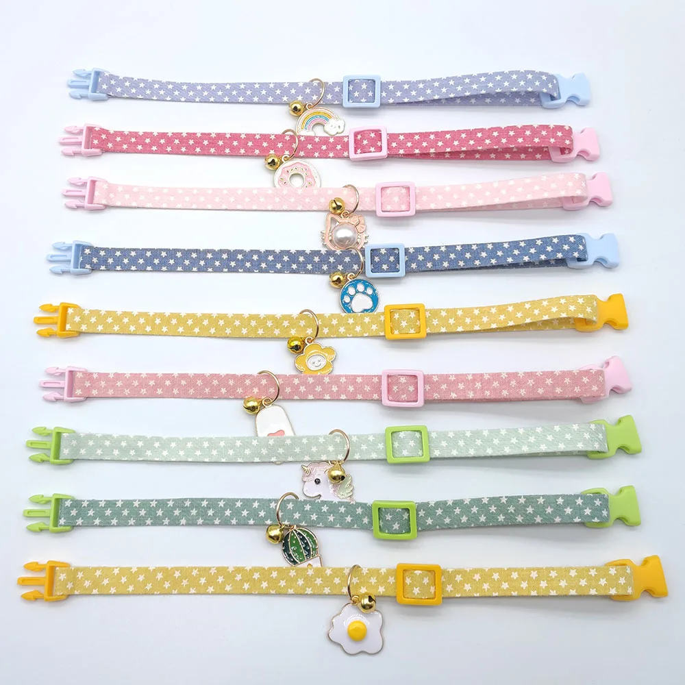 kf-S13f4fdbf0e284602b9ea29cb313b2988d New Adjustable Pet Collar With Bell Small Dog Necklace With Cute Pendant Cat Grooming Neck Accessories Puppy Supplies - Image 1