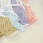 Pet Dress Mesh Breathable Cool Strap Skirt Solid Color Simple Cat and Dog Skirt - Image 5