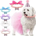 Imitation Pearl Cute Dog Necklace Pet Collar Accessories Jewelry Neck Chain For Small Dogs Large Dog Cats 5 colors - Image 7