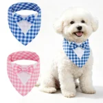 Sucado Dog Bandana with Bow Tie, Formal Tuxedo Pet Triangle Scarf, Adjustable Velcro Wedding Outfit for Small Medium Large Dogs - Image 7