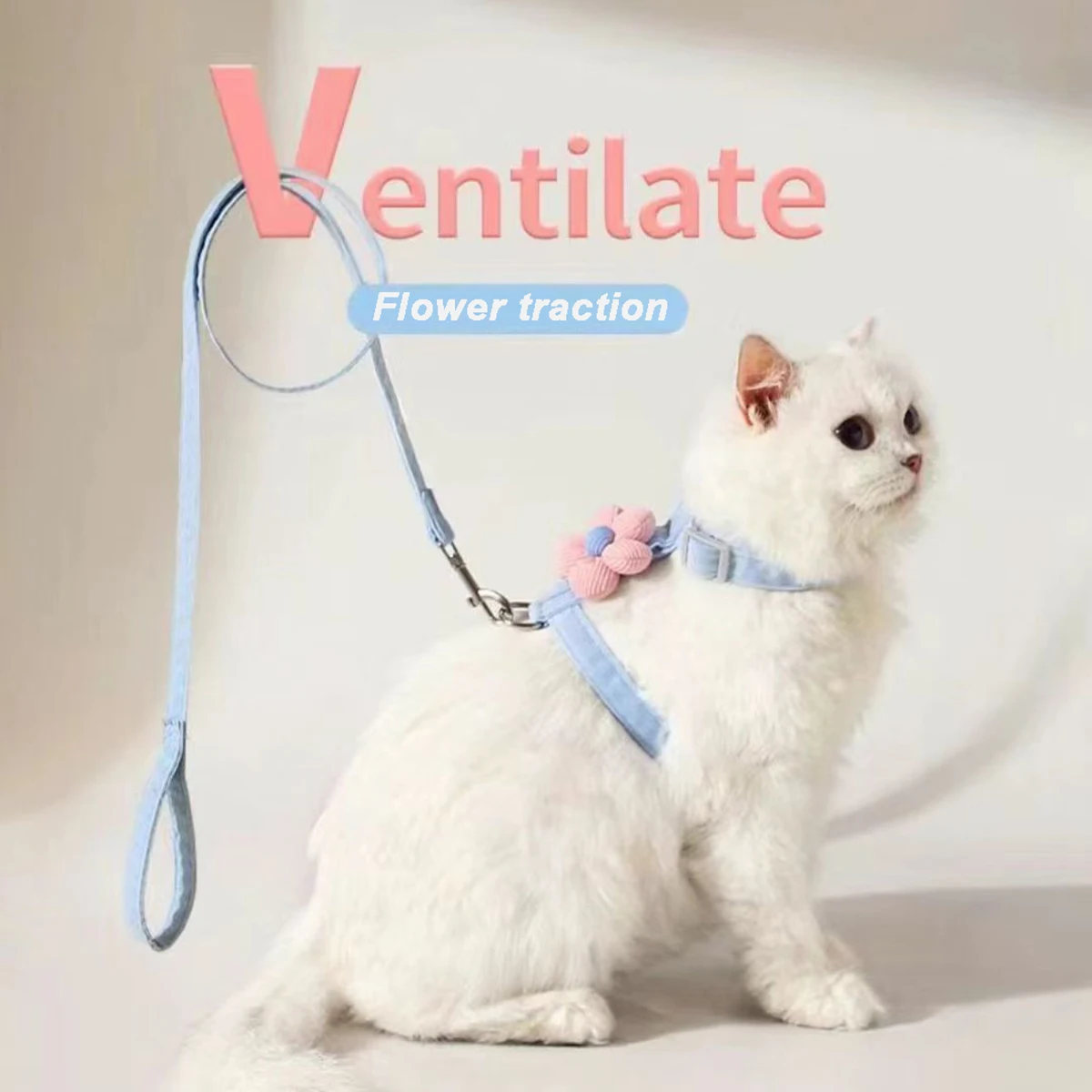 kf-S15a3b7070ce5463e8c7bcba6b825cb14O Cat Harness and Leash Sets Adjustable Dog Harness for Small Dog Leash Breashable Pet Harness Out Walking Dog Strap Cat Accessory - Image 1