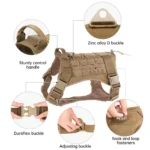 Tactical Dog Harness for Large Pet Harness No-Pull Service Vest Adjustable Military Dog Vest for Training Hunting Walking - Image 2