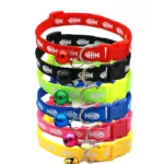 Adjustable Cartoon Fish Bone Dog Kitten Cat Collar with Bell Polyester Buckle Collars for Small Dogs Kitten Accessories Supplies