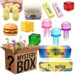 Hot Blind Box Mystery Kawaii Cat Paw Mochi Squishy, Simulated Food Fidget Toy, Cute Squeeze Foot Toy Antistress Stress-Relief