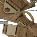 Tactical Dog Harness for Large Pet Harness No-Pull Service Vest Adjustable Military Dog Vest for Training Hunting Walking - Image 5