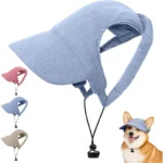 Adjustable Dog Baseball Cap Fashion Soft Breathable Pet Sun Hat with Ear Holes Dog Parent-Child Hat for Small Medium Large Dogs