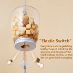 Cat Toy Interactive Cats Leak Food Feather Toys with Bell Hanging Door Scratch Rope Pets Food Feeder Dispenser Kitten Catnip Toy - Image 3