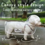 Dogs going out, transparent waterproof raincoat with hat pet raincoat