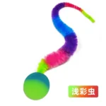 1/5/10PCS Cat interactive toys Tickle Cat Colorful bouncing ball Pet supplies Puzzle teasing indoor cat caterpillar elastic toy - Image 4
