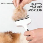 Pet Dematting Comb for Cats Dogs Deshedding Grooming Brush Long Hair Detangling Undercoat Fur Remover Tool