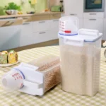 4PCS 2.5L Rice Storage Bucket with Measuring Cup Sealed Moisture-Proof Pet Food Storage Container for Storing Grains Flour Rice - Image 3
