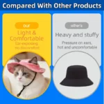 Pet cat fishing hat - Fashionable and cute. Essential for your cat's summer outdoor outfit. - Image 4