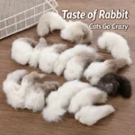 2Pcs Natural Rabbit Tail Cat Toy, Scented Plush Chew Toy For Indoor Cats Enrichment,Soft Cat And Dog Universal Toy Interactive - Image 2