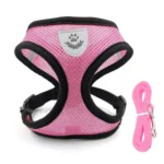 Escape Proof Cat Dog Harness with Lead Leash Adjustable Vest Breathable Reflective Chest Strap for Small Cats Puppy Accessories - Image 2