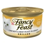 Purina Grilled Wet Cat Food, Chicken and Beef Feast in Gravy, 3 oz Cans 24 Pack