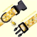 Cute Yellow Bee Print Dog Collar, Suitable for Small, Medium and Large Dogs, Fashionable Wasp Design Dog Collar - Image 5