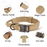 Tactical Dog Collar Heavy Duty Nylon Adjustable Quick Release Buckle with Control Handle for Medium Large Dogs Control Handle - Image 4