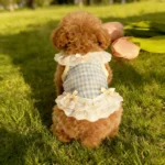 Cute Plaid Lace Pet Dress for Small Dogs Cats, Bowknot Ruffle Skirt Puppy Kitten Outfit, Summer Dog Cat Clothes - Image 6