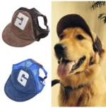 Dog Hat Dog Sunscreen Hat Baseball Cap Outdoor Sports Hat with Ear Holes Adjustable Pet Hat for Small and Medium Dog Large Dogs