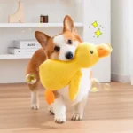Dog sleeping with a dog hug duck toys to relieve boredom of little yellow duck pet interactive plush doll pet supplies - Image 3