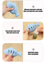 Fish-Shaped Cat Chew Toy - Dental Treat Dispenser Puzzle, Safe Silicone, No Battery, Interactive Pet Snack Game - Image 4