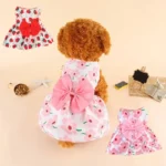 Puppy Skirt Spring Summer Dog Princess Dress Pet Skirt Cute Dog Dress Bow Lace for Small Medium Puppy Poodle Chihuahua Dog Cloth