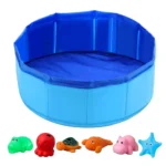 Foldable Cat Pool Toy Play Water Bath Tub for Dogs and Cats Summer Cool Pet Cleaning Basin with Turtle Starfish Octopus Design - Image 5